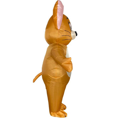 Inflatable Cat and Mouse Costume Adult Size Funny Cartoon Animal Cosplay Suit for Party Halloween Performance