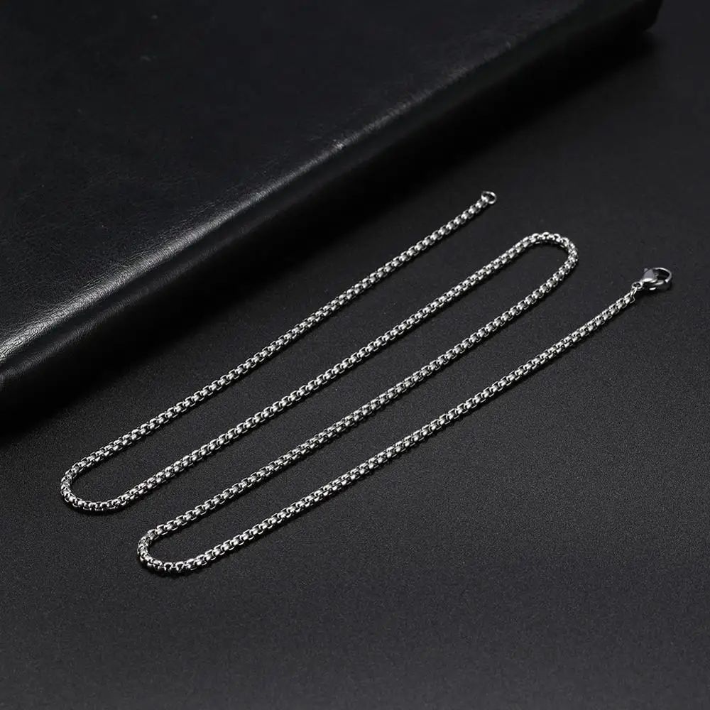 Colar Corrente Longa Skyrim Fashion Aço Inoxidável Punk Básico 2-7mm de Espessura Joia de Presente para Homens Mulheres Atacado