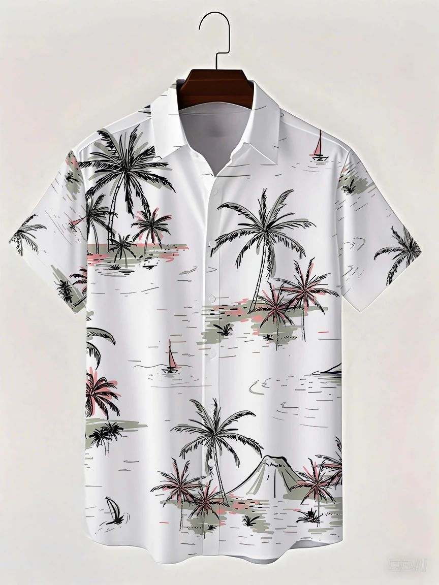 Men Casual Floral Button Short Sleeve Holiday Cool Beach Shirt Hawaiian Fashion Shirt Camicia Uomo Camisas Hawaianas Divertidas