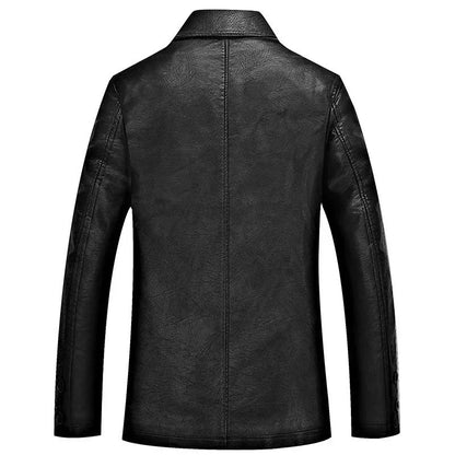 Men Leather Jacket Winter Classical Motorcycle Business Soft Leather Jackets Thick Moto Coats Casaco Masculino Plus Size 4XL