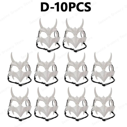 Halloween Half Face Mask Popular Dragon God Fierce Tiger Night Dog Man Wolf Costume Skull Performance Mask Mask Deadpool Terror