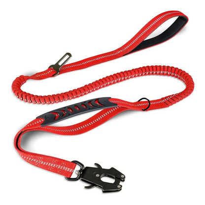 Coleiras para Cães Refletivas com Amortecedor e Cinto de Segurança para Carro para Cães Grandes Coleira de Cachorro Tática Resistente sem Puxar com Elástico