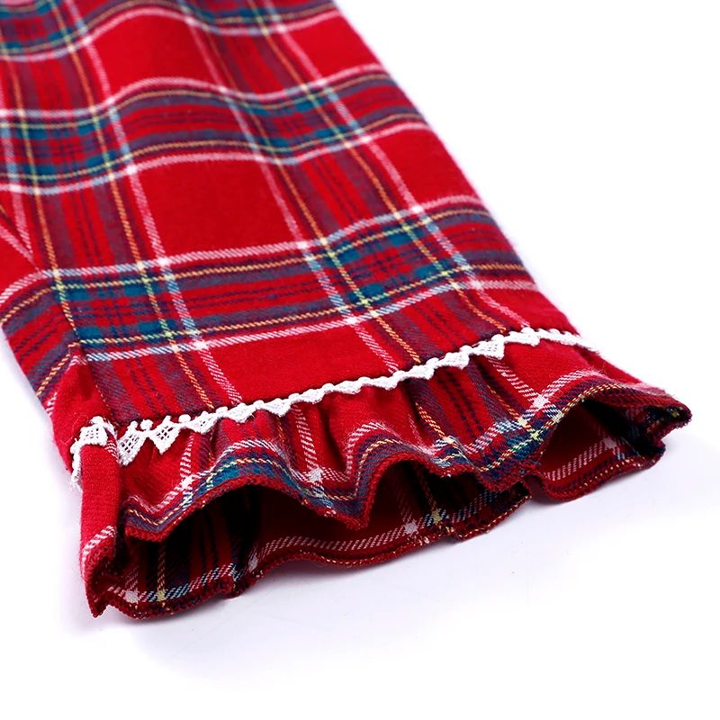 2025 Christmas Pyjamas Sets Kids Girls Boys Loungewear baby Pajamas Matching Family Pjs Winter Baby Soft Velvet Plaid Dress