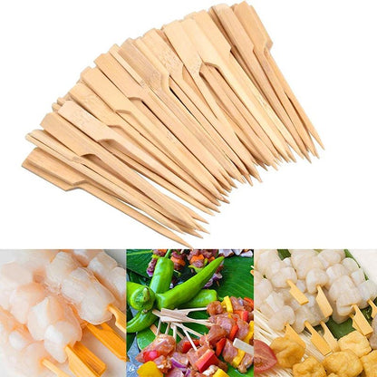 9CM/12CM 100 PCS Bamboo Skewer Meat Skewer Disposable Barbecue Bamboo Skewer Spicy Hot Pot Skewer Fruit Skewer Fork