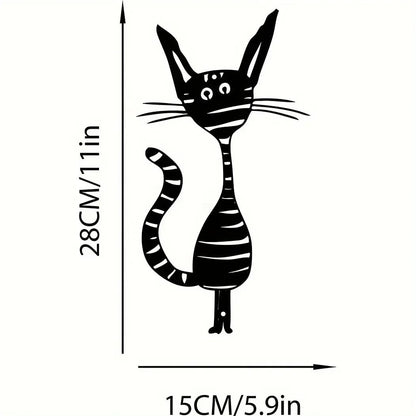 Exclusive Cute Cat Garden Decorative Silhouette - Tiki-Inspired Cat Family Garden Stakes | Perfect Outdoor Statues for Garden