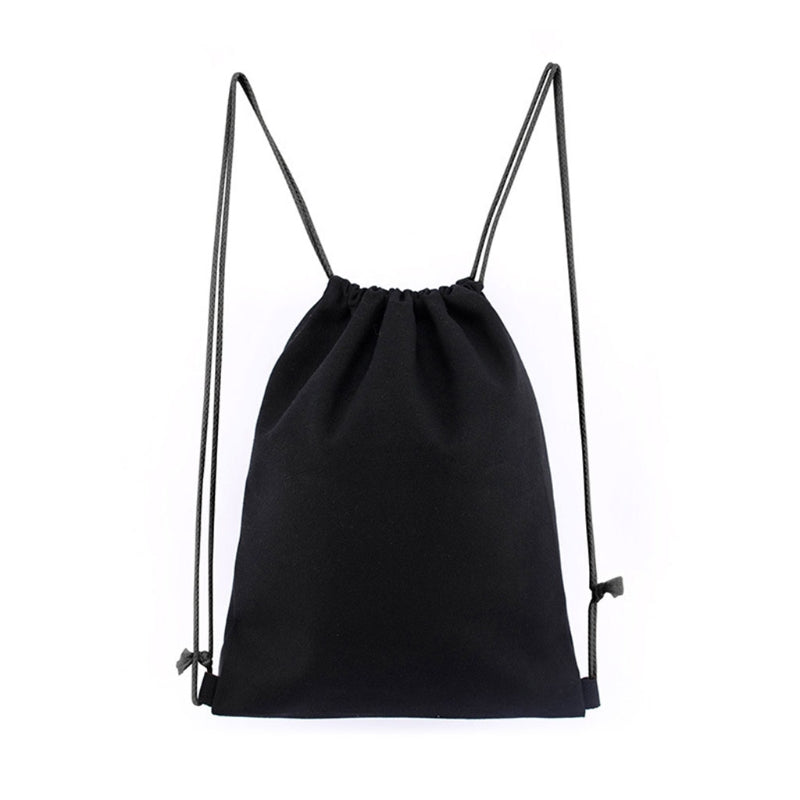 Saco de Cordão Simples Mochila Esportiva para Homens e Mulheres Sacola de Cordão Mochila de Lona de Algodão Respirável