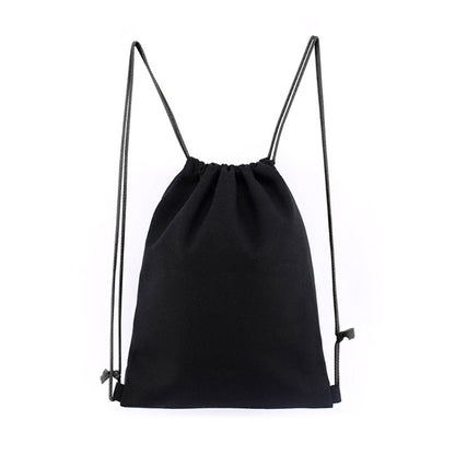 Saco de Cordão Simples Mochila Esportiva para Homens e Mulheres Sacola de Cordão Mochila de Lona de Algodão Respirável