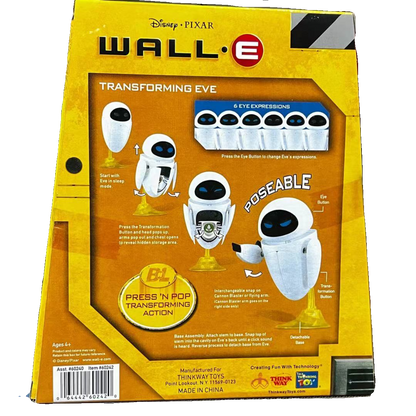 Disney Original Thinkway Toys WALL E Robô EVE Transformável Boneco de Ação Brinquedo Modelo Presente de Natal Infantil para Coleção de Crianças