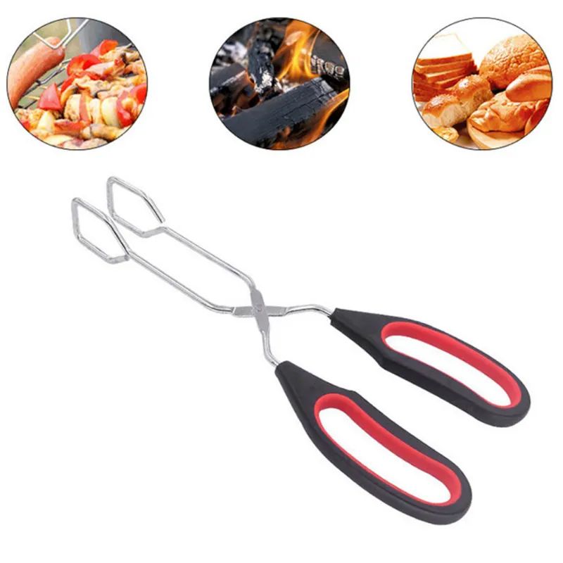 BBQ Tools Barbecue Scissor Tongs Grilled Food Tong Long Handle Scissor BBQ Bread Roast Clip Kitchen Baking Tongs BBQ Accessories