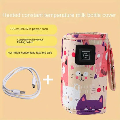 Bottle Warmer Multi Functional Bottle Heater Portable Adjustable USB Insulated Bag Baby Milk Food Warmer Tool Home Car Travel