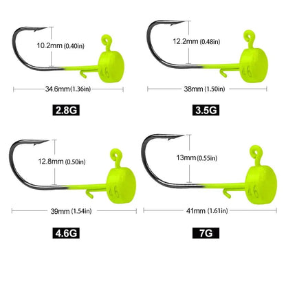 5pcs Anzóis de Pesca 2.8g 3.5g 4.6g 7g Ned Mushroom Head Jig Anzol Afiado com Barba para Iscas de Silicone Ferramentas de Pesca Jigging