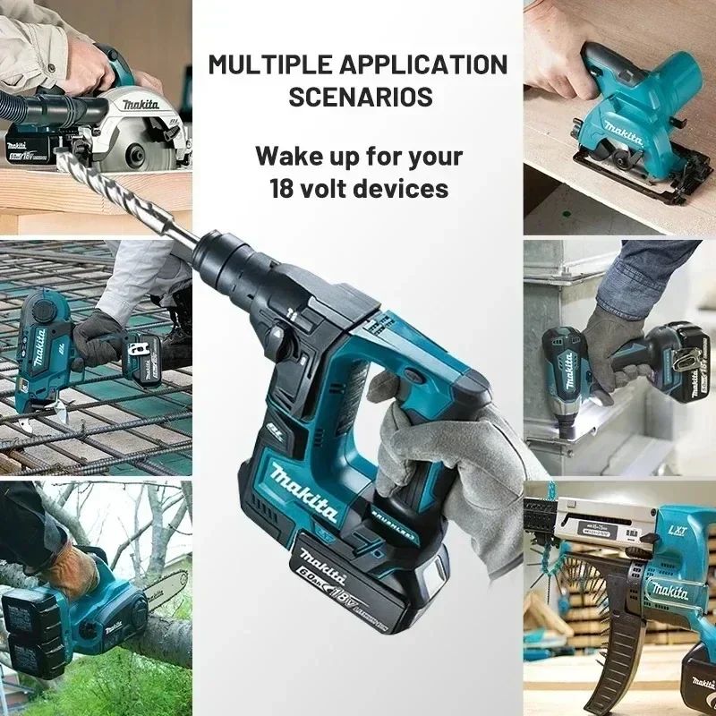 Bateria Makita 100% Original, bateria recarregável 18V 6.0Ah, substituindo Makita BL1830B L1840B L1850B L1860B, bateria para ferramenta elétrica