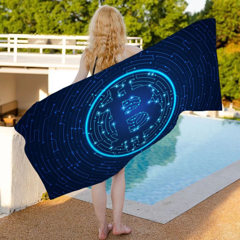 Bitcoin Evolution Of Money Beach Towel Cartoon Cute Summer Kids Large Bath Pool Beach Towel Microfiber Absorbent
