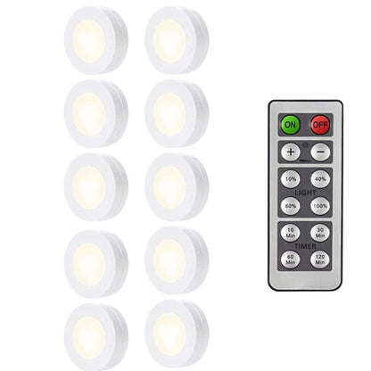 Luzes de LED Sem Fio com Controle Remoto Dimerizável a Pilha para Cozinha, Armário e Guarda-Roupa