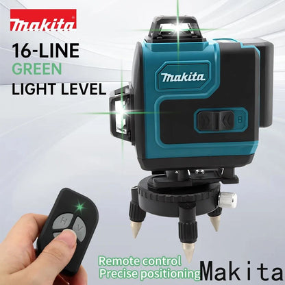 Nível a Laser Makita 16 Linhas Profissional Horizontal Vertical Laser Verde Automático 360° Autonivelante Nível a Laser Ferramentas de Construção