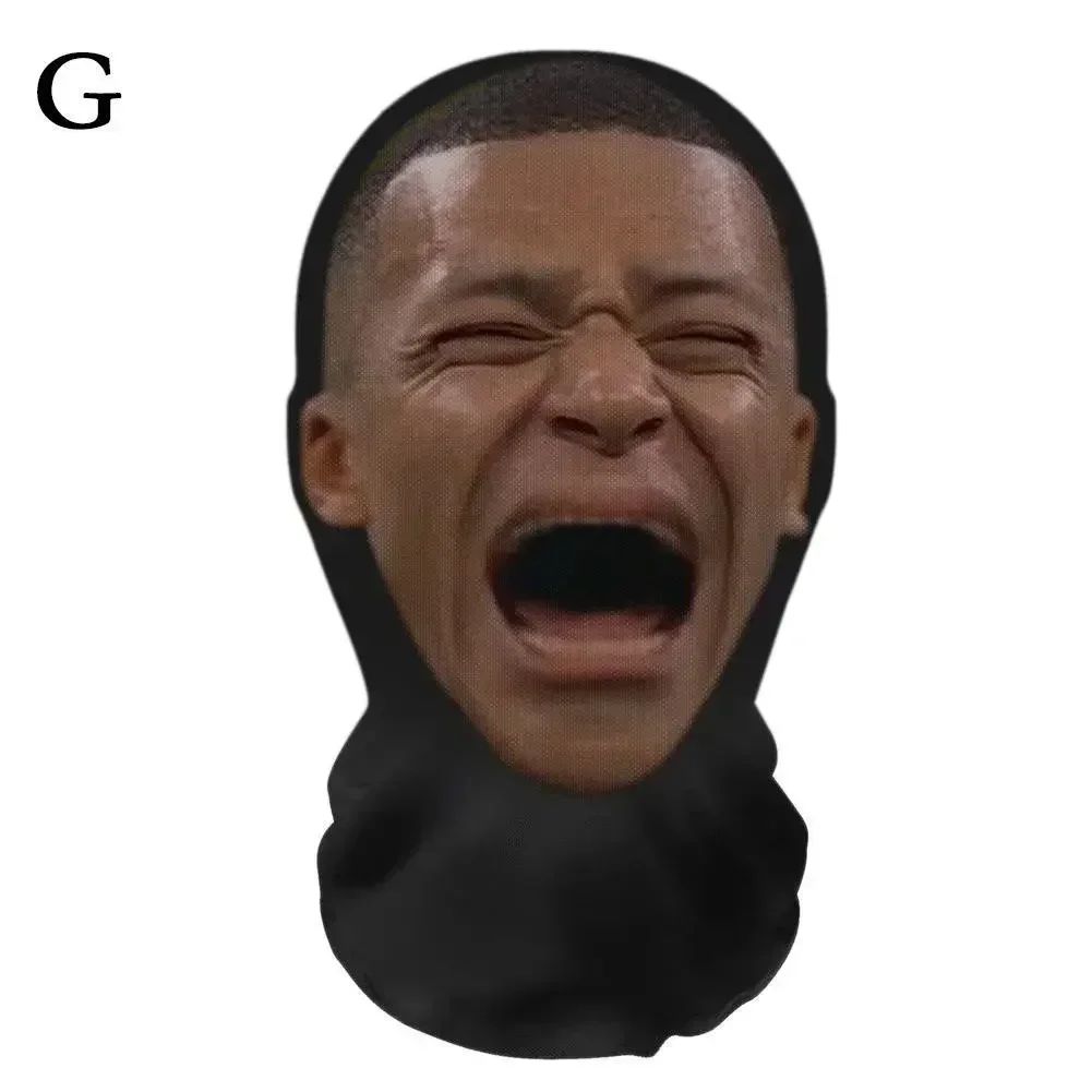 Funny Realistic Face Mask 3D Printed Elastic Mesh Full Face Mask for Men Women Cosplay Role Play Headdress Balaclava