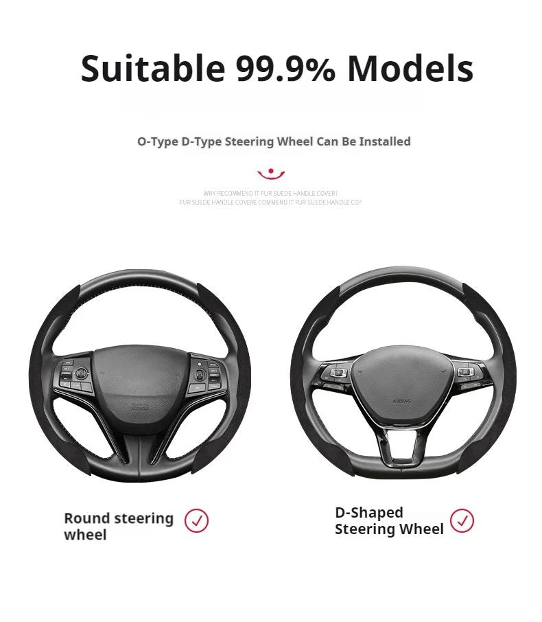 Car Suede Steering Wheel Cover Breathable For Haval H6 Jolion Dargo Chulian M6 H9 H4 H2 H3 H7 H8 F7 F7X C50 2022