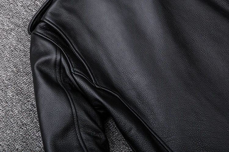 Spring Classical Motorcycle oblique zipper Jackets Men Leather Jacket Natural Calf Skin Thick Slim Cowhide Moto Jacket man