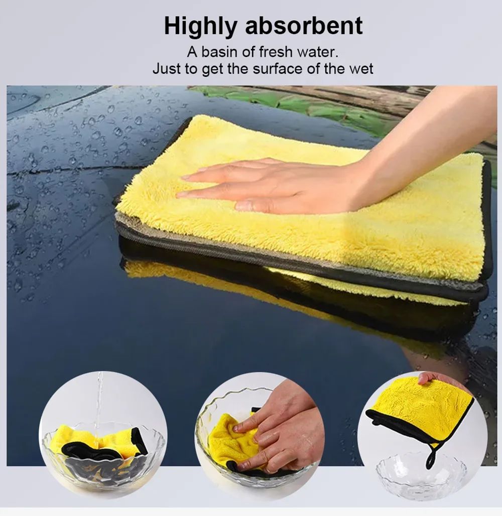 10/5/3Pcs Car Wash Microfiber Towel 30*30CM Car Cleaning Drying Cloth Care Cloth Car Wash Towel Kitchen Towel
