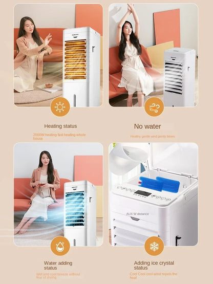 Ventilador de Ar Condicionado Portátil AUX Inovador 220V, Ventilador de Ar Frio de Uso Duplo com Funções de Aquecimento e Resfriamento A