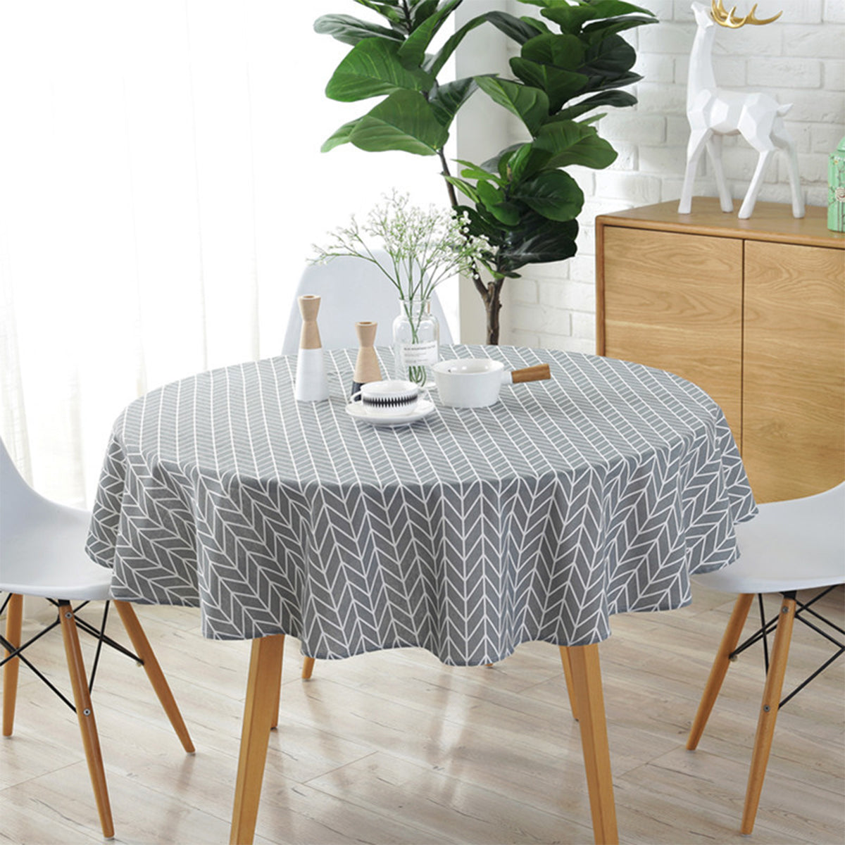 Round Tablecloth 120/150cm Washable Table Cloth Decorative Table Cover Indoor Holiday Home Christmas Party Picnic Dining Room