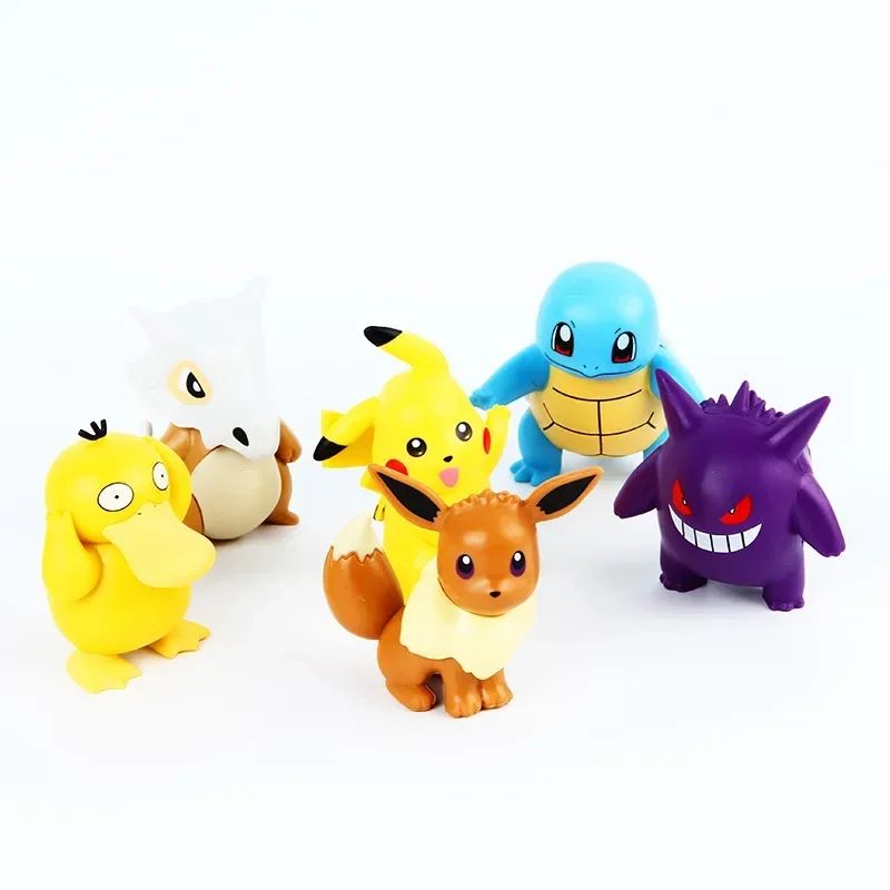 Novo Conjunto 6 Peças/Set Pocket Monsters Bonecos de Anime Kawaii Pikachu Fantasiado Bonecos de Ação PVC Modelo de Coleção Adulto Bonecas de Brinquedo Presente