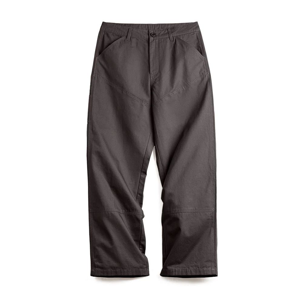 Maden Vintage Solid Logging Pants Versatile Cotton Straight Casual Lumberjack Pants with Zipper Fly and Pockets Trousers for Men