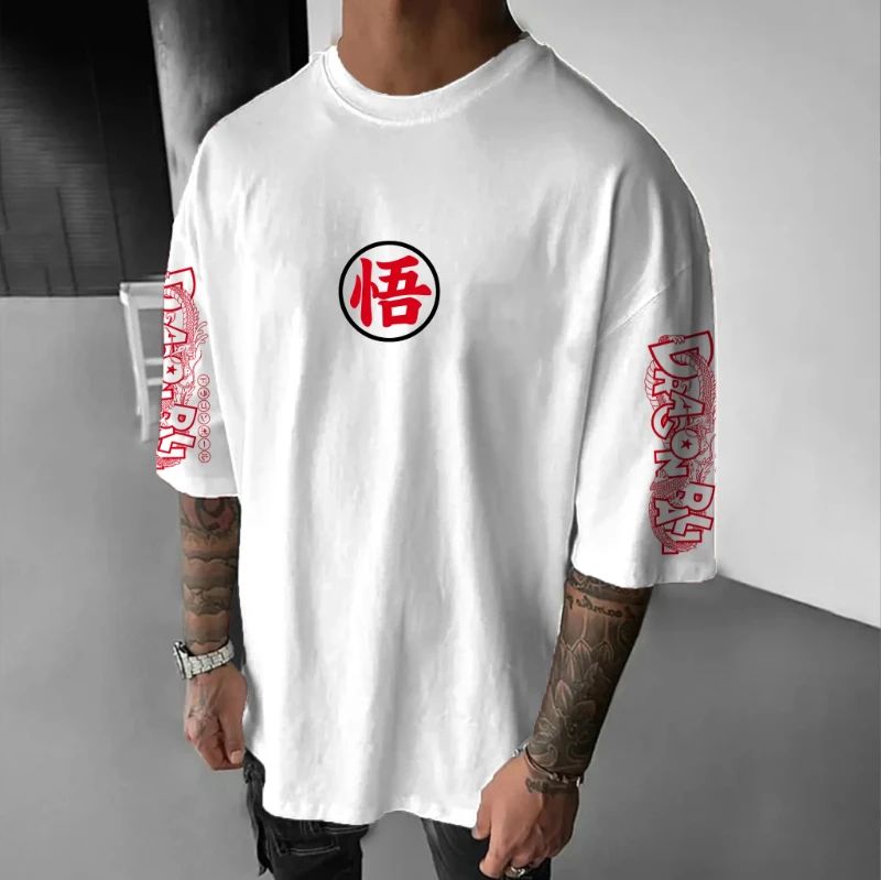 Men's T-Shirt Dragon Ball Goku Japanese Anime Hot Blood Classic Portrait Cotton Fashion High Street Unisex Harajuku Y2K
