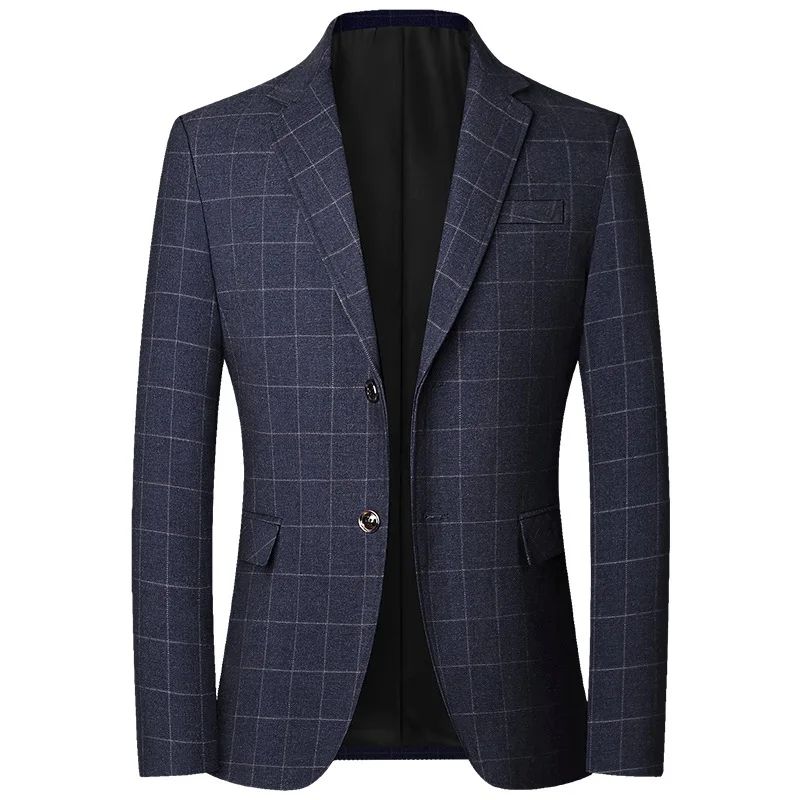 Men Plaid Blazers Jackets Formal Wear Suits Coats New Spring Autumn Male Business Casual Slim Fit Blazers Coats Men's Clothing 4