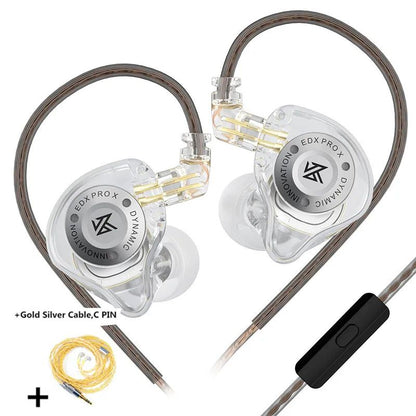 Fone de Ouvido Dinâmico KZ EDX PRO X HIFI com Graves para Música Fone de Ouvido Esportivo com Cancelamento de Ruído KZ EDXPROX ZSTX ZSN PRO ZAS EDA ZVX