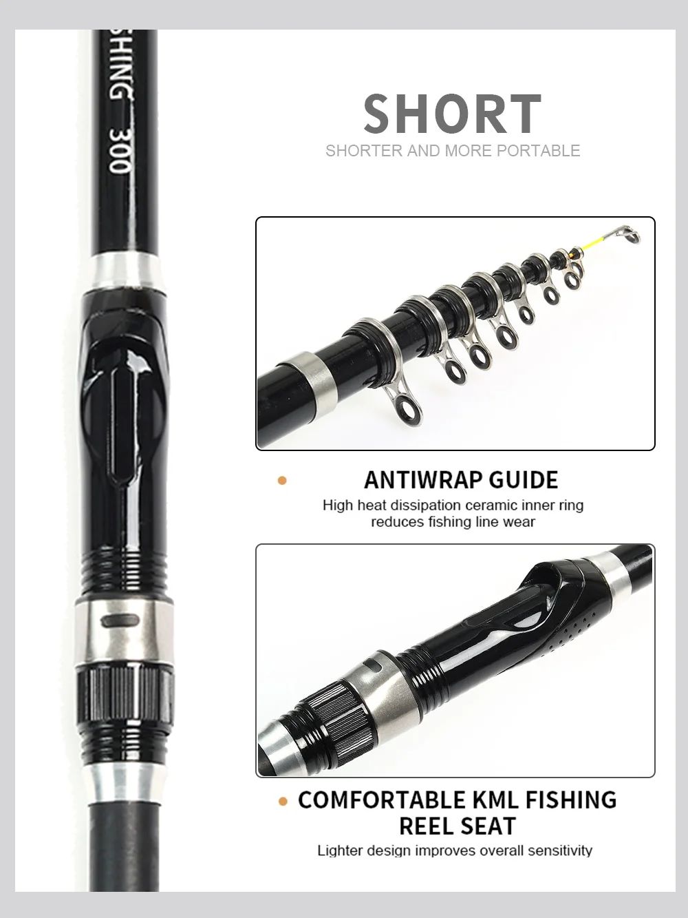 Vara de Pesca Telescópica Ultra Durável de Carbono para Spinning e Pesca de Rocha, Carpa, Alimentador 1.5-3.0M, Portátil, Mini Equipamento de Pesca para Viagem