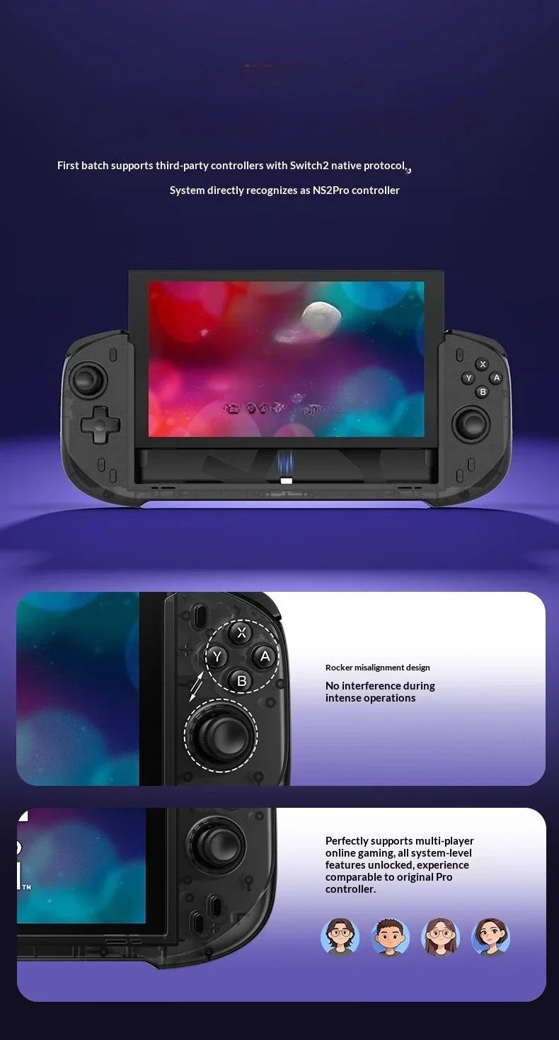 Abxylute N6 Deck-Style Controller For Switch 2 Hall Effect Joystick Native GL/GR Button Native HD Vibration Pro Handle NS2 Gifts