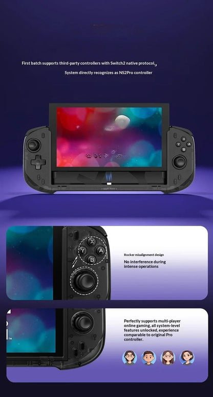 Abxylute N6 Deck-Style Controller For Switch 2 Hall Effect Joystick Native GL/GR Button Native HD Vibration Pro Handle NS2 Gifts