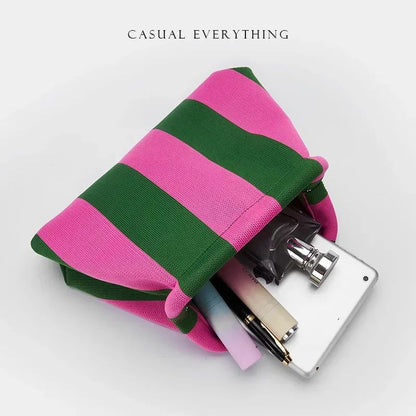 Summer Woven Crochet Purses for Women Beach Clutch Handbags 2025 Dumpling Hobo Casual Colorblock Bag Ladies Ruched Cloud Purse