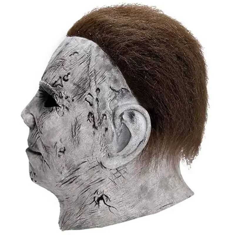 Halloween Michael Myers Mask Scary Killer Full Head Mask Creepy Fire Burn Scar Latex F