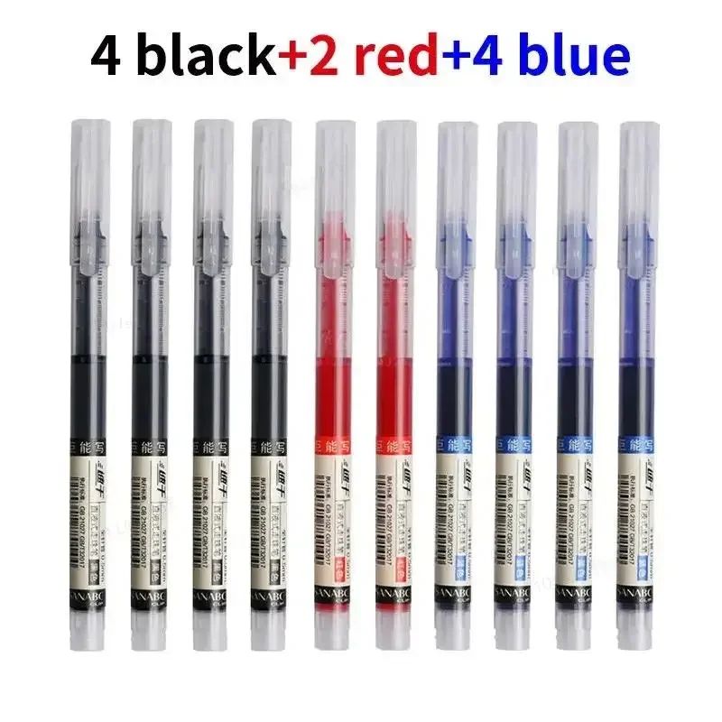 10/20PCS High Quality Needle Type Gel Pens Black Blue Red Ink Straight Liquid Pen  Stationery School & Office Supplies