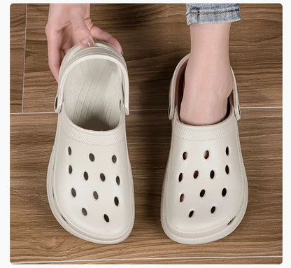 Stock Available 2024 New Large Size Beach Hollow Out Sandals Men's and Women's Garden Shoes Plus Size EVA Sole EVA Strap