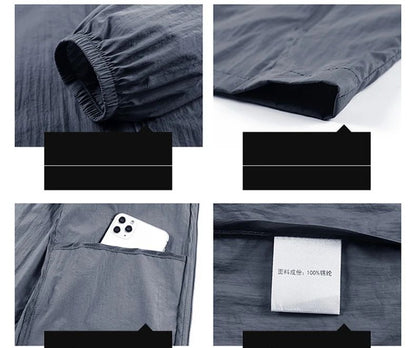 UPF50+ Summer Outdoor Quick Dry Sun-Protective Thin Jacket Men Hiking Fishing Cycling Hooded Gym Sport Ultra Light Windbreaker