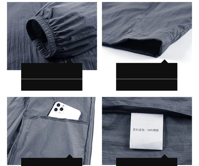 UPF50+ Summer Outdoor Quick Dry Sun-Protective Thin Jacket Men Hiking Fishing Cycling Hooded Gym Sport Ultra Light Windbreaker