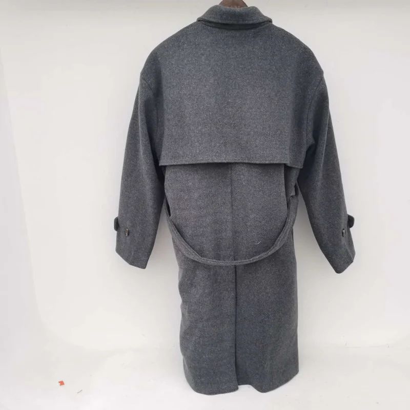 2022 Men's Woolen Clothes Straight Casual Windbreaker Long Coat Fashion Loose Gentle Autumn Korean Elegant Overcoat