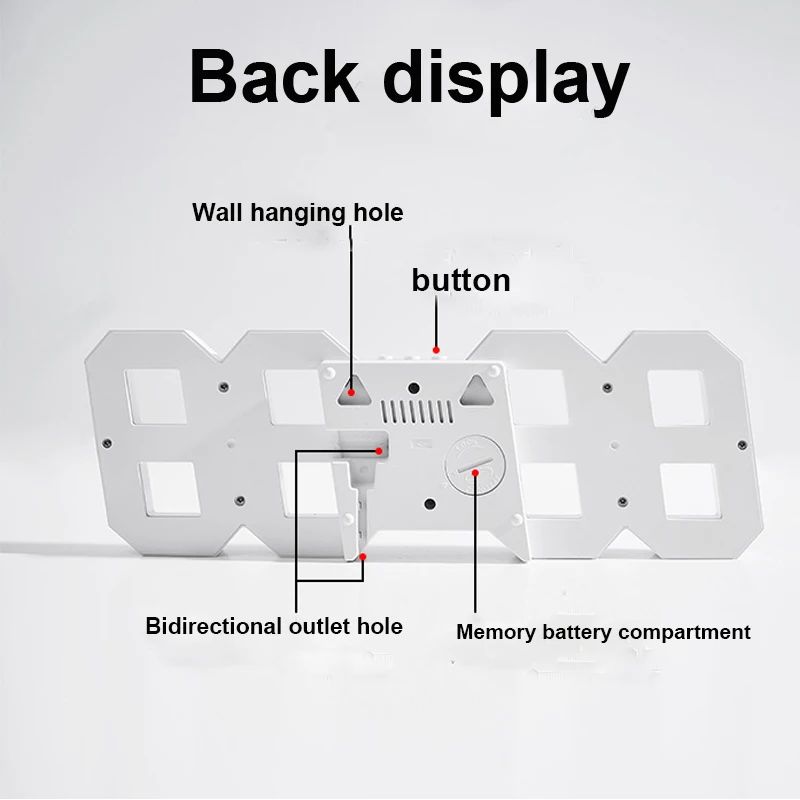 3D LED Digital Wall Clock RGB Modern Design Living Room Decor Date/Temperature Table Alarm Nightlight Brightness Desktop Clocks