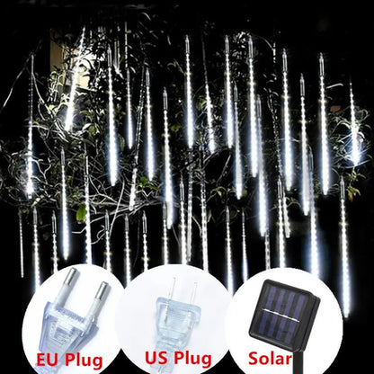 30/50cm 8 Tubes Meteor Shower Rain LED String Lights Christmas Tree Decorations Street Garland for Decor Noel New Year Navidad