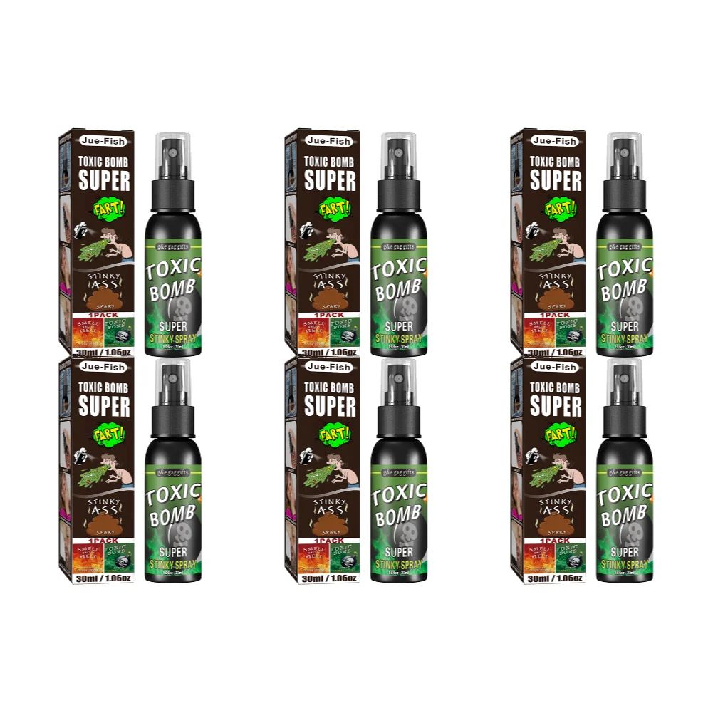 6 unidades-1 unid. 30ml Adereços de Halloween Spray Líquido de Peido Não Tóxico Bomba de Cheiro Fedorento Brinquedo de Pegadinha de Gás Malcheiroso Artigos de Festa de Brincadeira