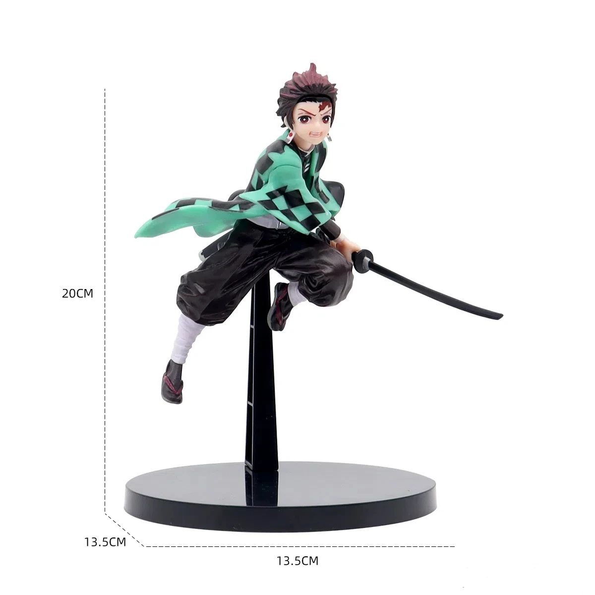 Anime Demon Slayer Tanjirou Muichirou Mitsuri Zenitsu Postura de Combate Action Figure PVC Modelo Suporte Decoração de Mesa Boneca Brinquedo Presentes