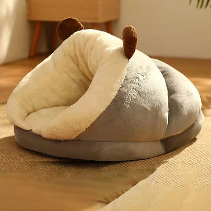 Cama Macia Winte Sofá Quente Pelúcia Casinha de Animais para Cães e Gatos Pequenos e Médios Ninho de Dormir Teddy Aconchegante Caverna para Filhotes Acessórios para Cães