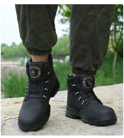 Botas de segurança masculinas à prova d'água, indestrutíveis, com biqueira de aço, anticorte, resistentes a perfurações, sapatos de segurança para motociclistas, Botas Para Hombre