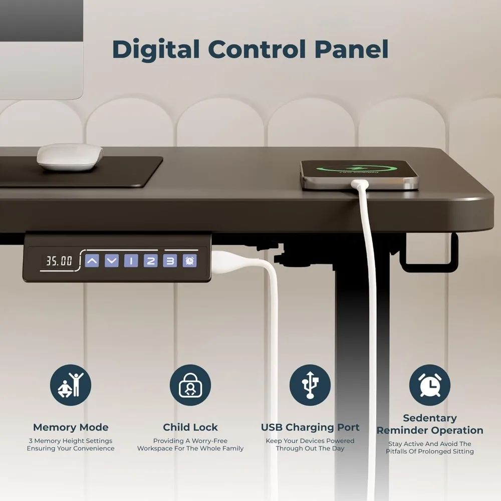 Adjustable Standing Desk, Large 79x31 Inches Standing Desk with Cable Management, Height Adjustable Home Office Computer Desk