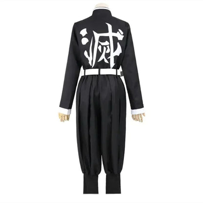 Anime no Yaiba Cosplay Japanese Anime Black Team Uniform Cosplay Costume Set Stand Collar Shirt White Belt for Theme Party
