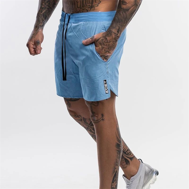 Brand Men Fitness Bodybuilding Gyms Workout  Shorts Man Summer Male Breathable Quick Dry Sportswear Jogger Beach Short Pants
