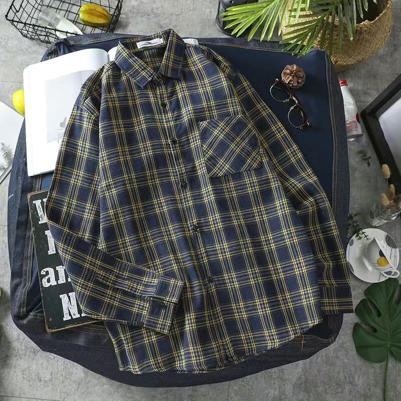 Long Sleeve Men's Shirt and Blouse Cargo Clothes with Pocket Plaid Male Top Luxury Button Aesthetic Sleeves Fashion 2025 Vintage